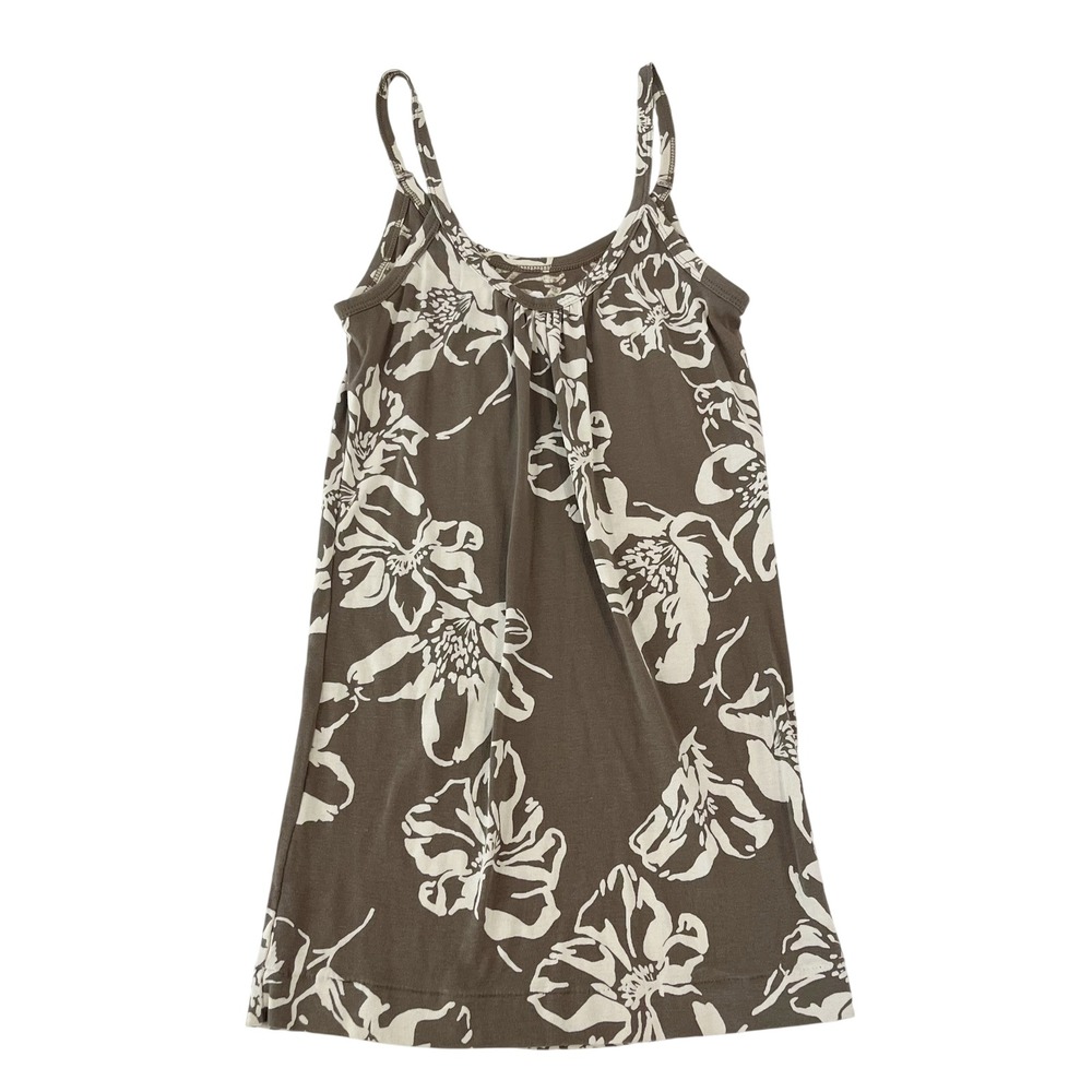 Banana Republic Brown Floral Babydoll Tank Top Y2K Boho Fairy - Size Small